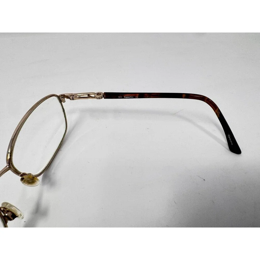 SuperFlex SF-558 Eyeglass Frames Only 56-17-140 Gold Brown Tortoise M202